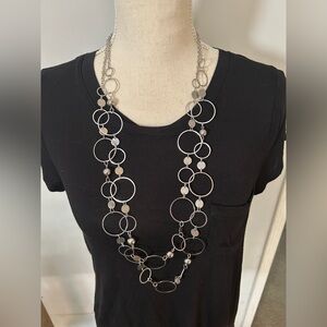 Elegant Silver Circle Necklace